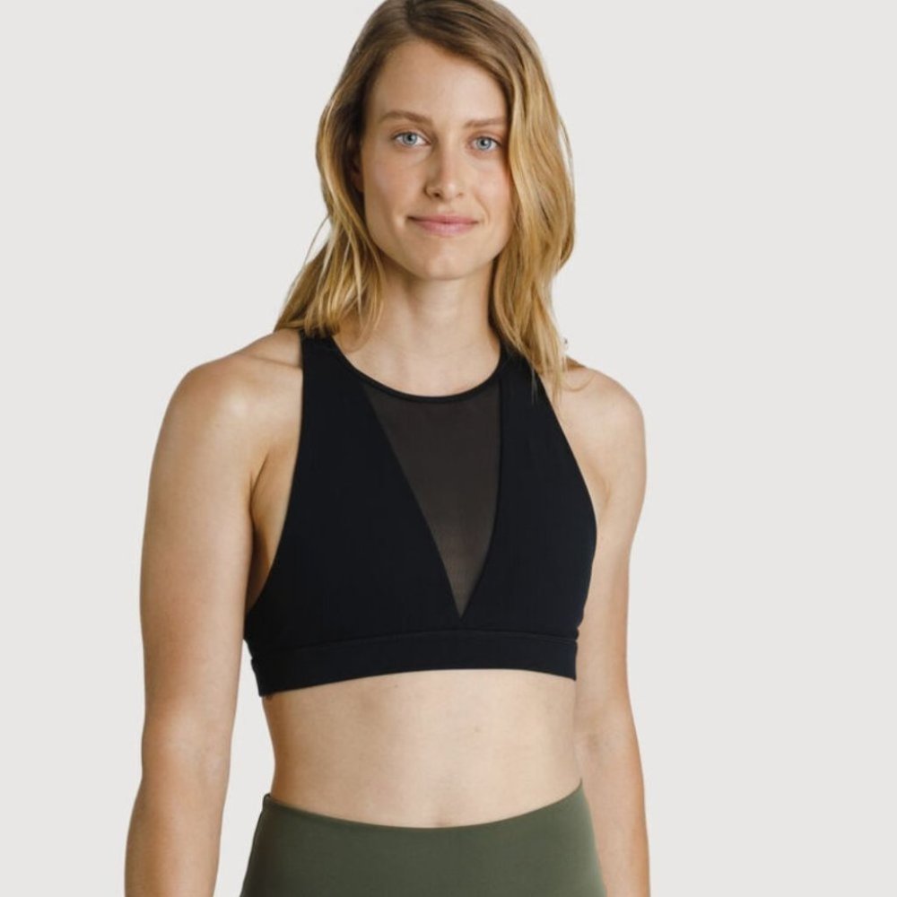 Kit and Ace Base High Neck Bra Navy and Black XS